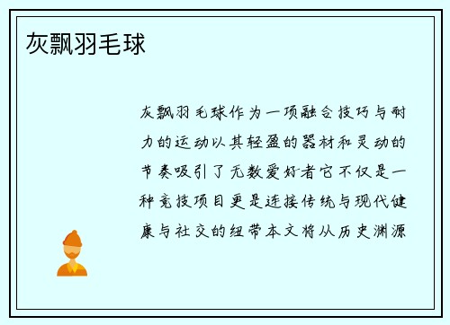 灰飘羽毛球